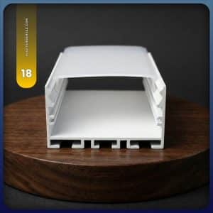 پروفیل لاین نوری روکار فنر خور بدون لبه کد 18