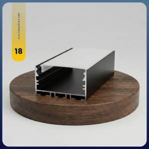 پروفیل لاین نوری روکار فنر خور بدون لبه کد 18