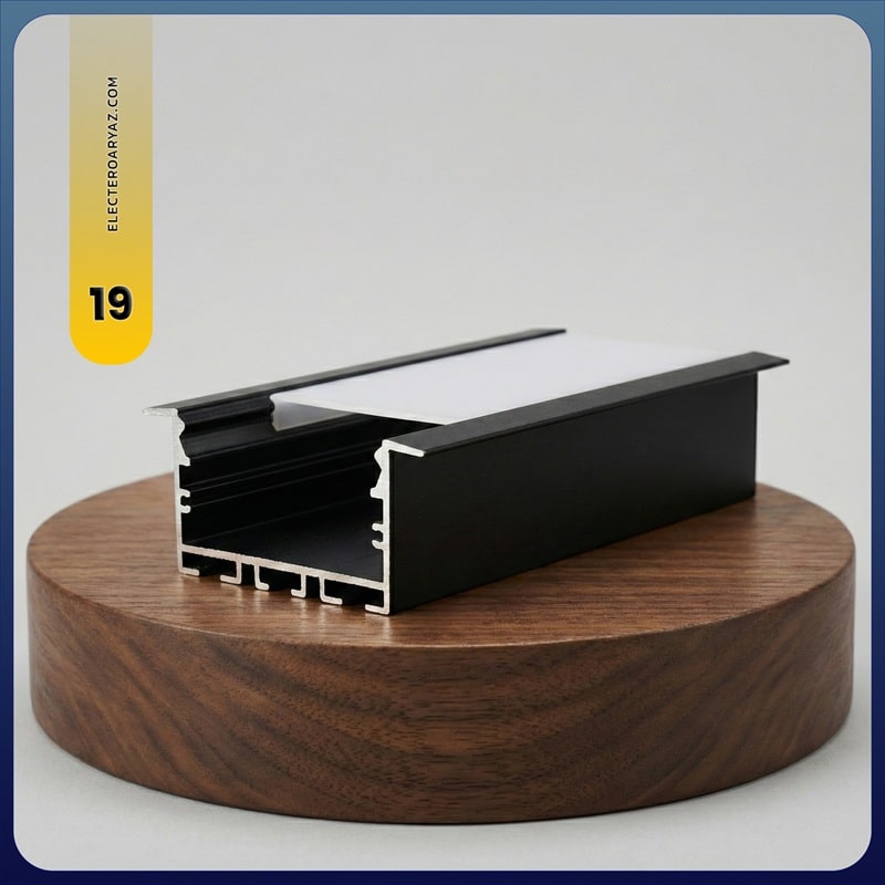 پروفیل لاین نوری فنرخور توکار کد 19 پروفیل لاین نوری فنرخور توکار کد 19